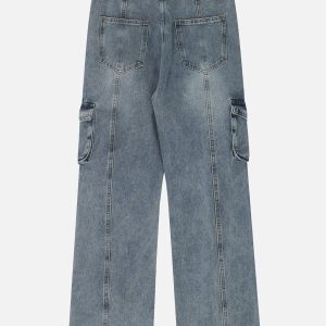 Concert Outfit Vintage Multi Pocket Jeans