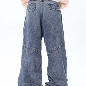 Concert Outfit Vintage Multi-Pocket Workwear Jeans