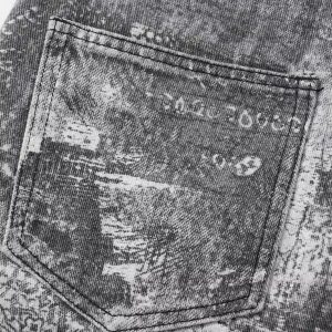 Concert Outfit Vintage Paisley Digital Print Straight Jeans