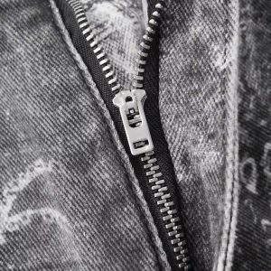 Concert Outfit Vintage Paisley Digital Print Straight Jeans