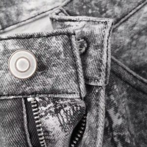 Concert Outfit Vintage Paisley Digital Print Straight Jeans