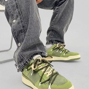 Concert Outfit Vintage Patchwork Board Shoes