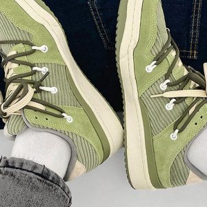 Concert Outfit Vintage Patchwork Board Shoes