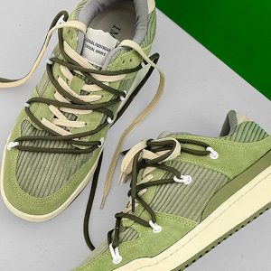 Concert Outfit Vintage Patchwork Board Shoes