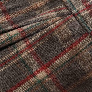 Concert Outfit Vintage Plaid Tie-Dye Long Sleeve Shirt