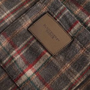 Concert Outfit Vintage Plaid Tie-Dye Long Sleeve Shirt