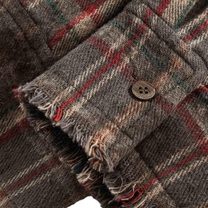 Concert Outfit Vintage Plaid Tie-Dye Long Sleeve Shirt