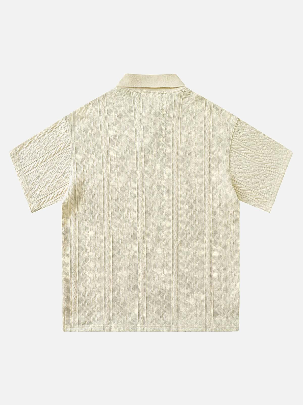 Concert Outfit Vintage Print Lapel Short Sleeve Polo Shirt Concert Outfit Vintage Print Lapel Short Sleeve Polo Shirt