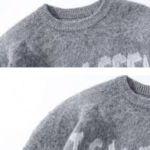 Concert Outfit Vintage Print Letter Sweater