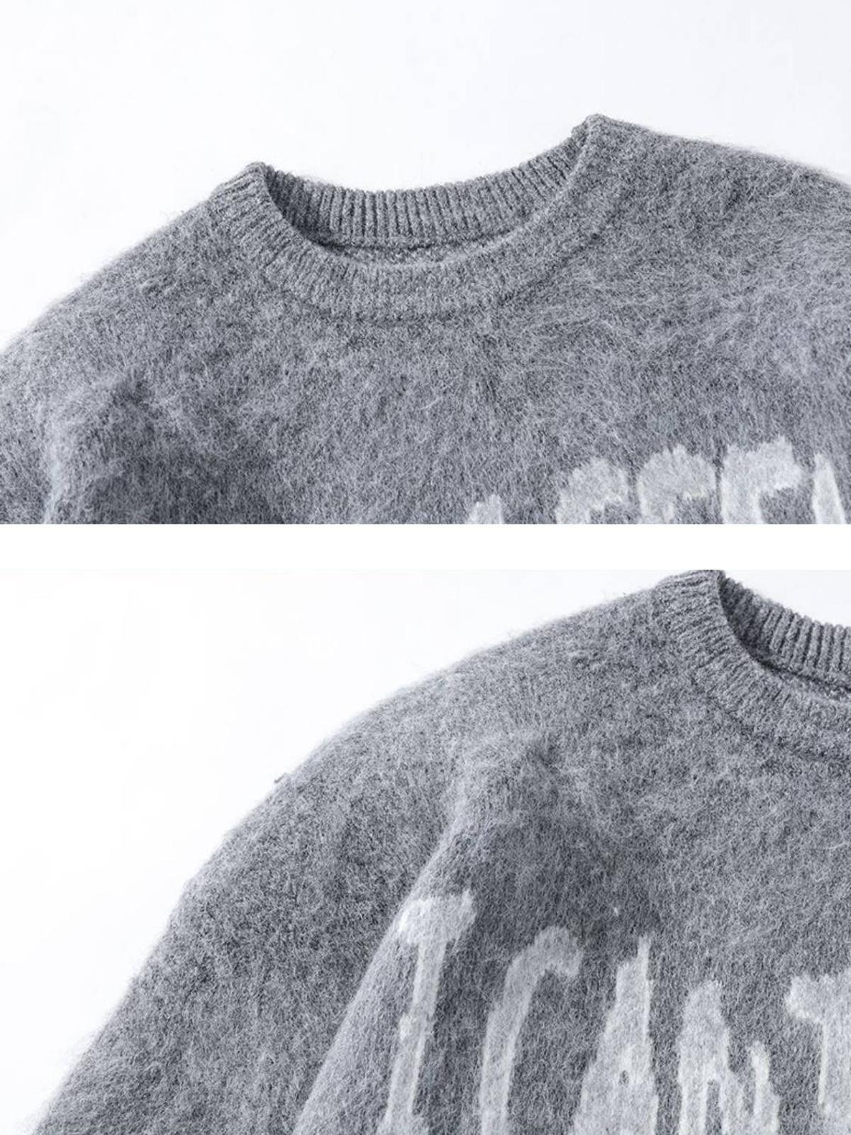 Concert Outfit Vintage Print Letter Sweater Concert Outfit Vintage Print Letter Sweater