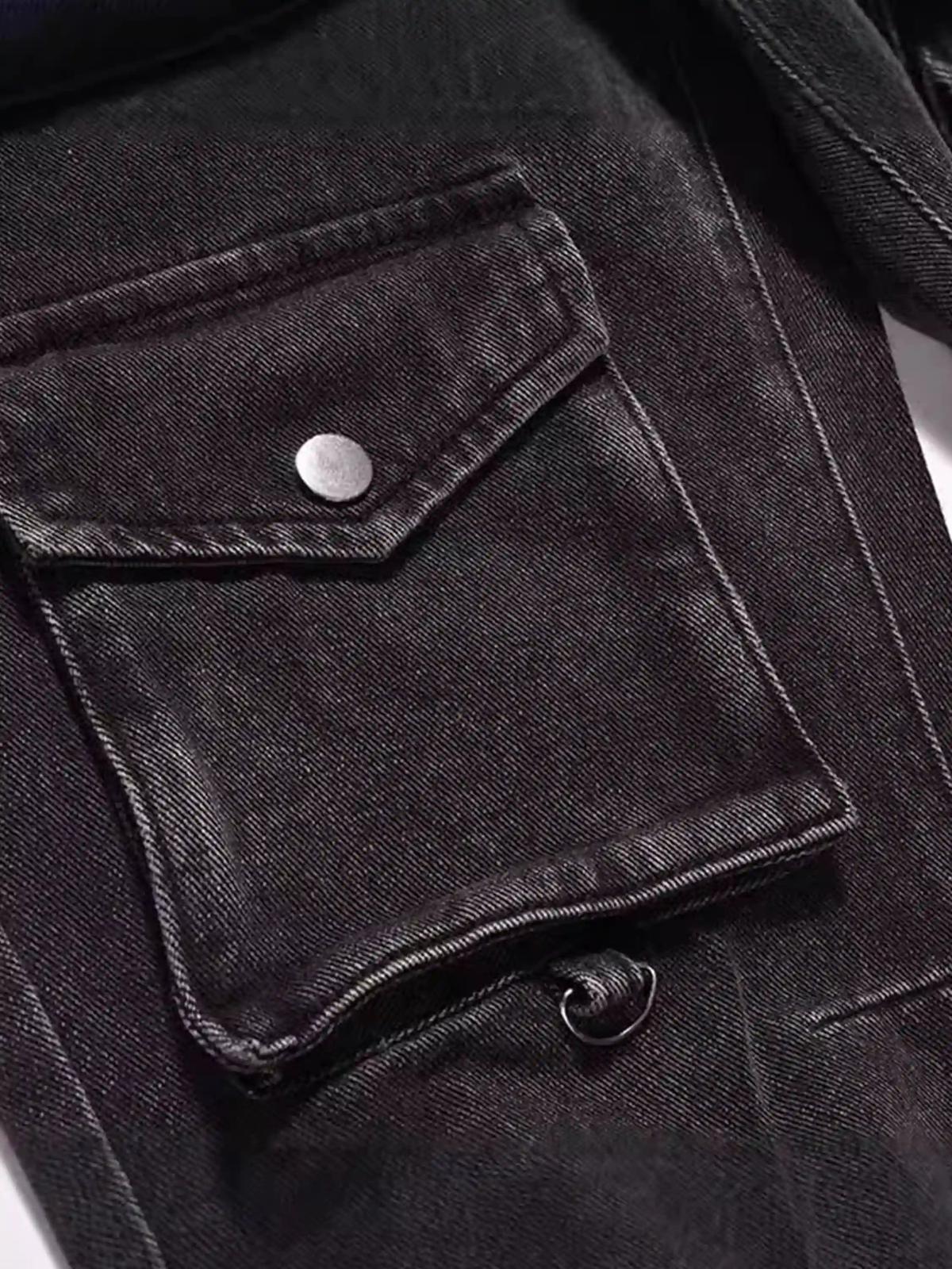 Concert Outfit Vintage Punk Distressed Multi-Pocket Jeans Concert Outfit Vintage Punk Distressed Multi-Pocket Jeans