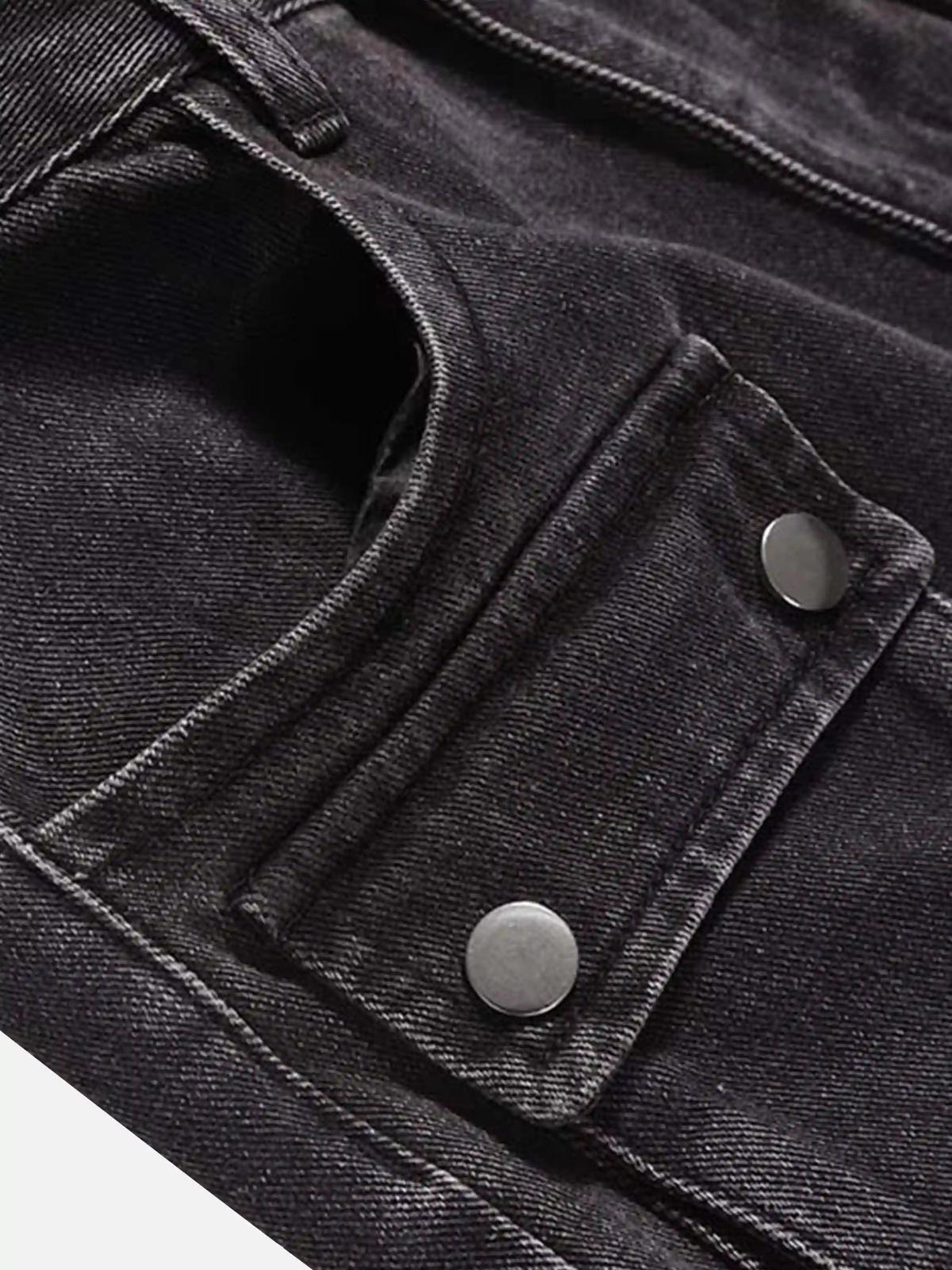 Concert Outfit Vintage Punk Distressed Multi-Pocket Jeans Concert Outfit Vintage Punk Distressed Multi-Pocket Jeans