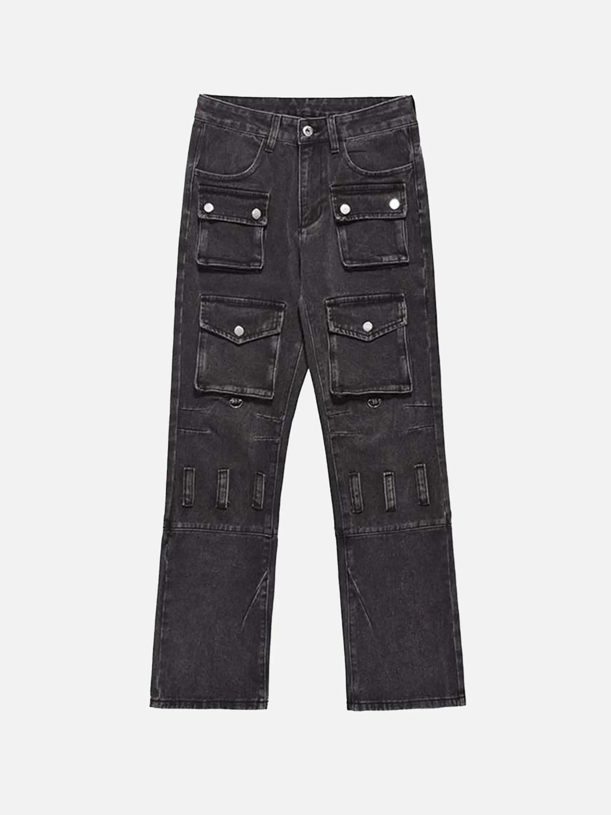 Concert Outfit Vintage Punk Distressed Multi-Pocket Jeans Concert Outfit Vintage Punk Distressed Multi-Pocket Jeans