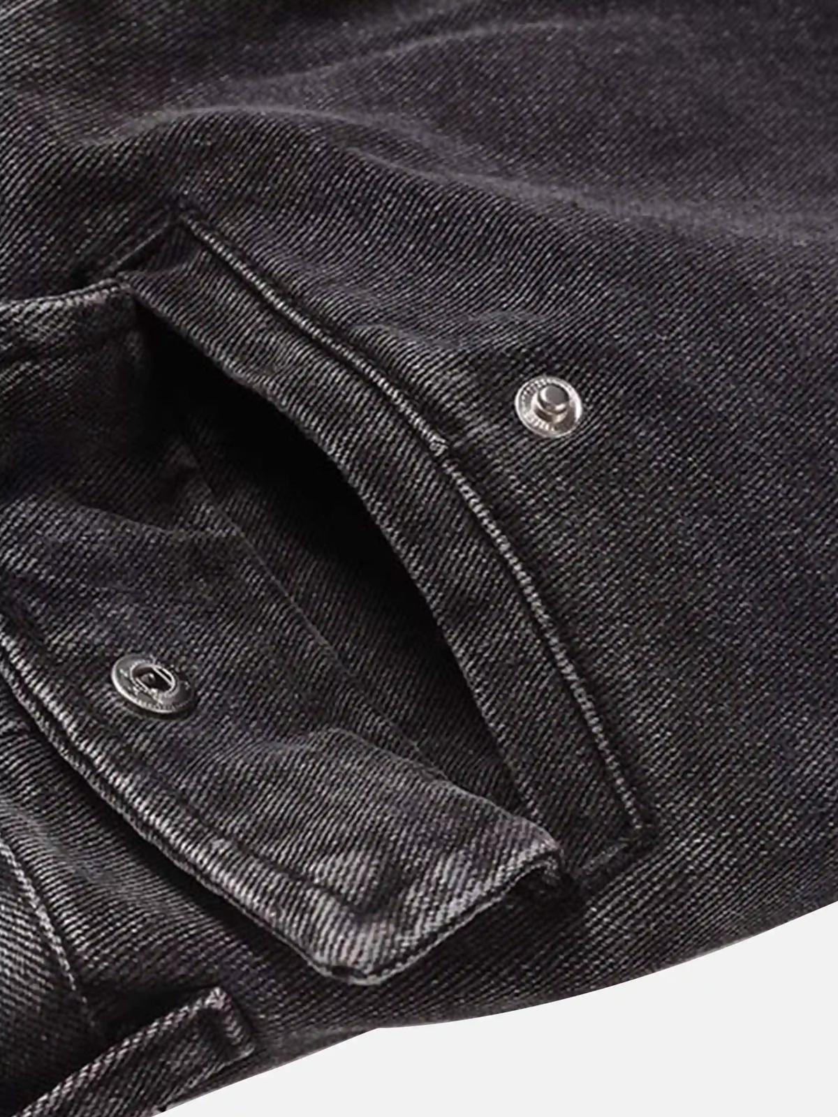 Concert Outfit Vintage Punk Distressed Multi-Pocket Jeans Concert Outfit Vintage Punk Distressed Multi-Pocket Jeans