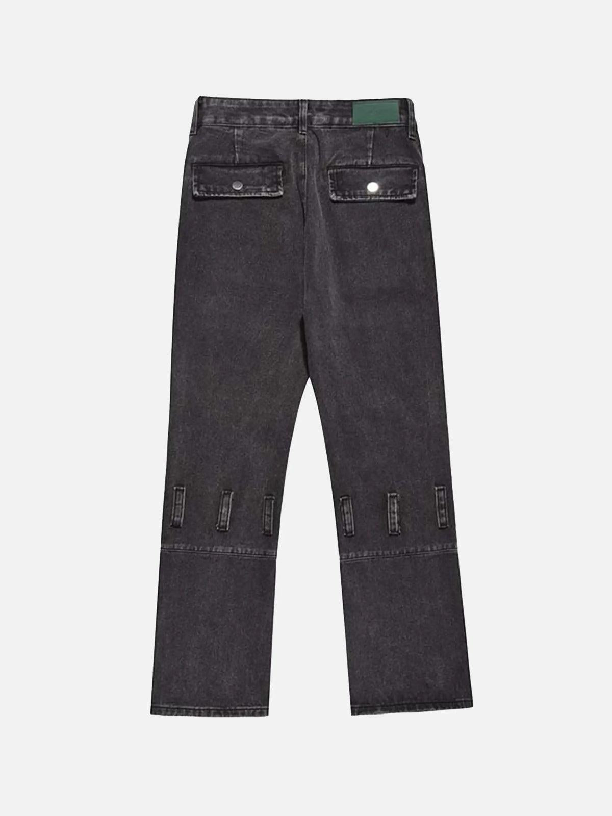 Concert Outfit Vintage Punk Distressed Multi-Pocket Jeans Concert Outfit Vintage Punk Distressed Multi-Pocket Jeans