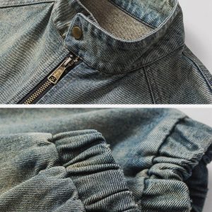 Concert Outfit Vintage Racing Denim Jacket