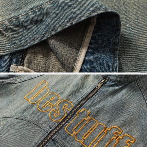 Concert Outfit Vintage Racing Denim Jacket
