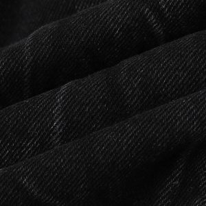 Concert Outfit Vintage Raw-Edge Ripple Straight-Leg Jeans