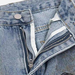 Concert Outfit Vintage Ripped Graffiti Jeans