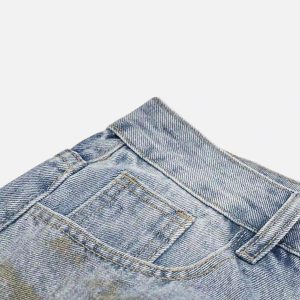 Concert Outfit Vintage Ripped Graffiti Jeans
