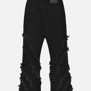Concert Outfit Vintage Rough Edge Flared Jeans
