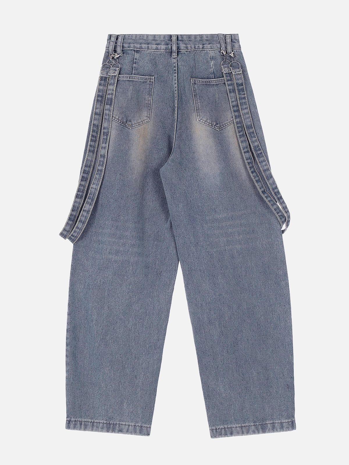 Concert Outfit Vintage Solid Double Strap Jeans Concert Outfit Vintage Solid Double Strap Jeans