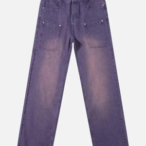 Concert Outfit Vintage Solid Gradient Jeans