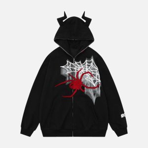 Concert Outfit Vintage Spider Hooded Sweatshirt