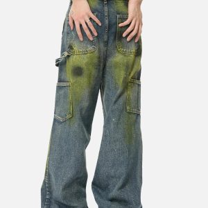 Concert Outfit Vintage Spray-Painted Patch Ripped Jeans