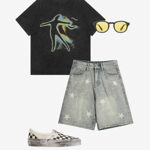 Concert Outfit Vintage Star Jorts