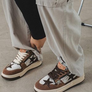 Concert Outfit Vintage Star Patchwork Skate Shoes