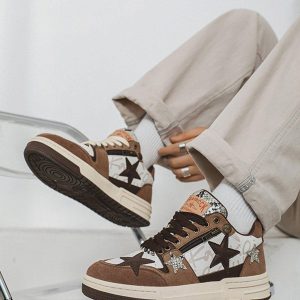 Concert Outfit Vintage Star Patchwork Skate Shoes