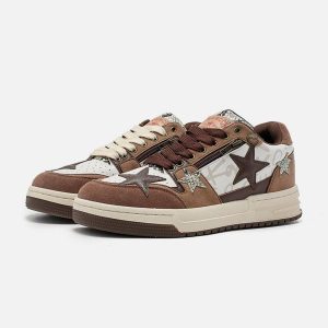 Concert Outfit Vintage Star Patchwork Skate Shoes