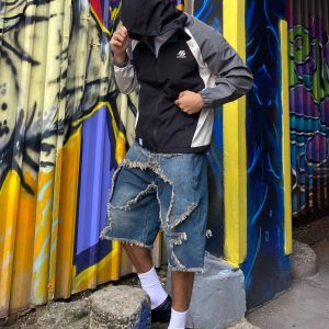 Concert Outfit Vintage Starry Fringe Hem Jorts