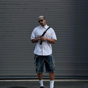 Concert Outfit Vintage Starry Fringe Hem Jorts