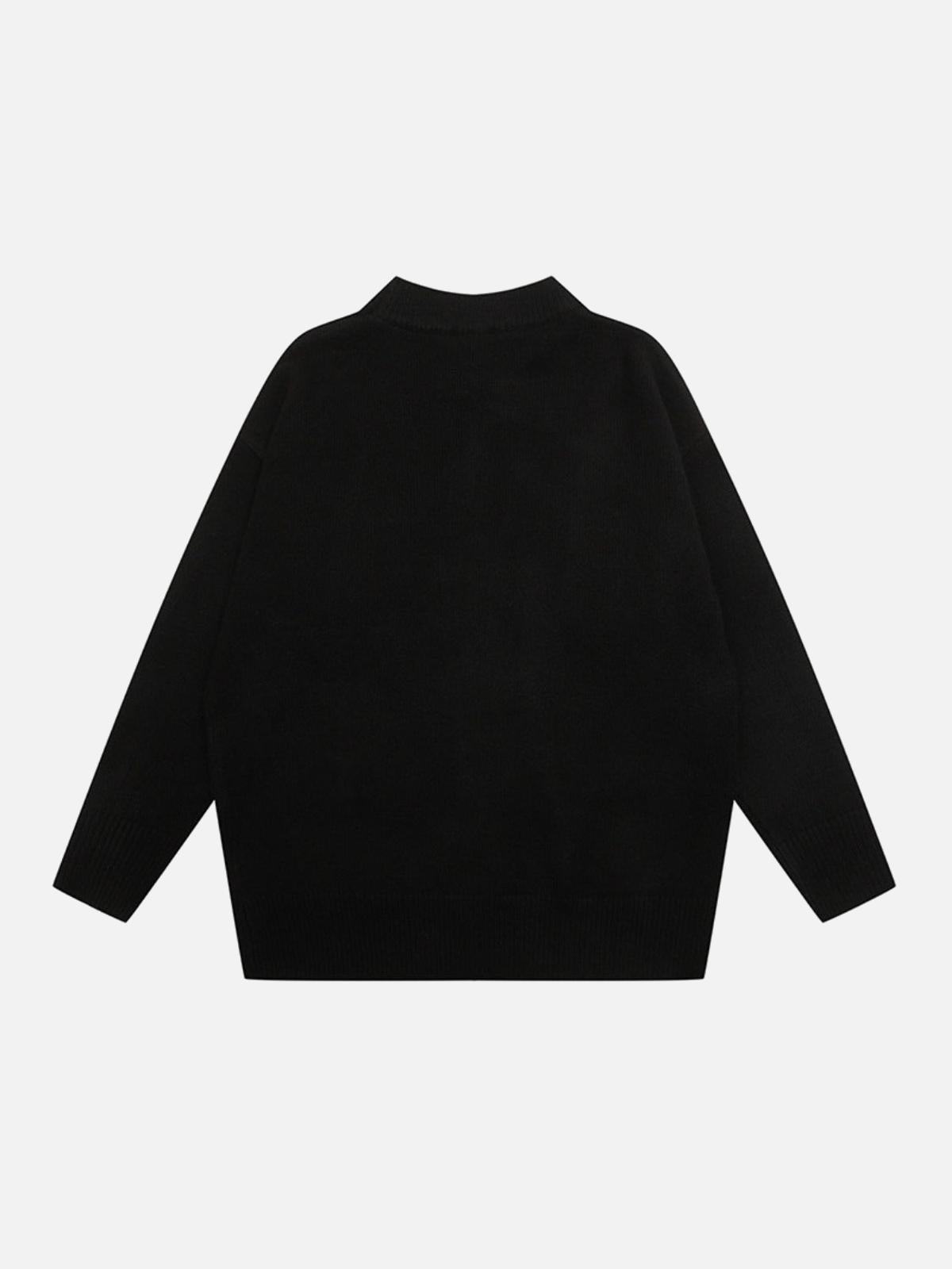 Concert Outfit Vintage street Letter Embroidery Sweater Concert Outfit Vintage street Letter Embroidery Sweater