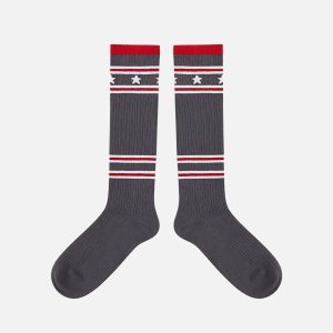 Concert Outfit Vintage Stripe Star Graphic Socks
