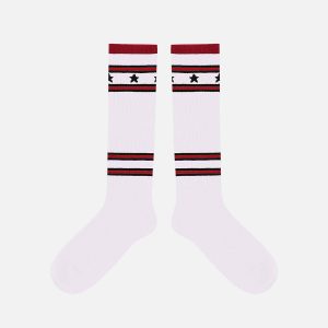 Concert Outfit Vintage Stripe Star Graphic Socks