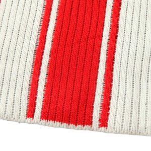 Concert Outfit Vintage Striped Baseball Short-Sleeved Knit Sweater