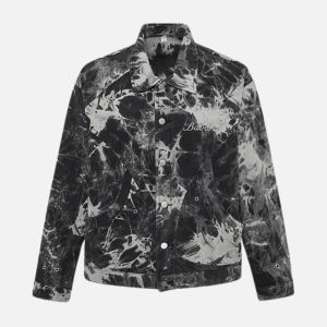 Concert Outfit Vintage Tie-Dye Denim Jacket