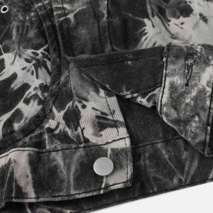 Concert Outfit Vintage Tie-Dye Denim Jacket