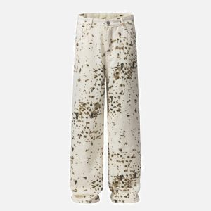 Concert Outfit Vintage Tie-Dye Straight Jeans