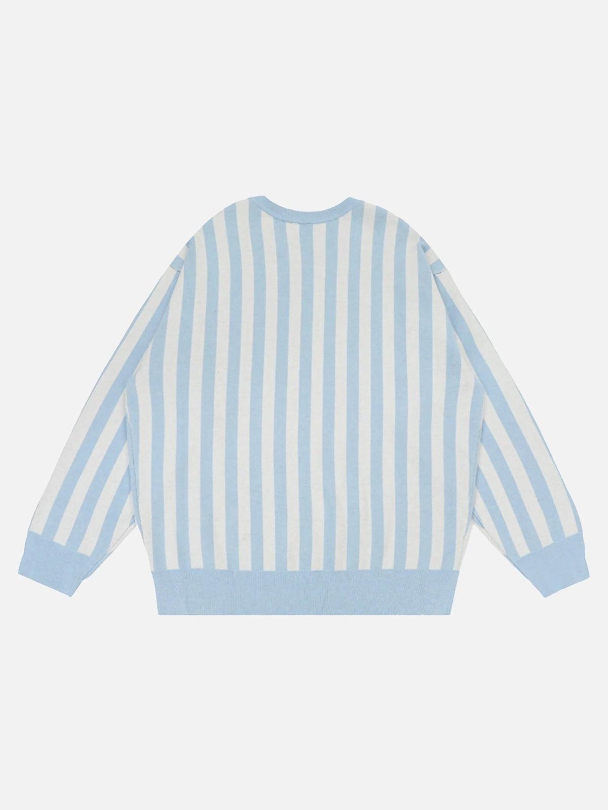Concert Outfit Vintage Vertical Striped Preppy V-Neck Sweater Concert Outfit Vintage Vertical Striped Preppy V-Neck Sweater