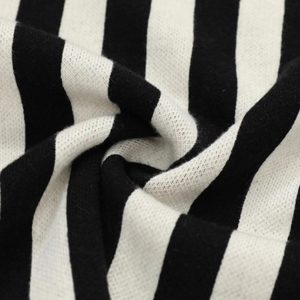 Concert Outfit Vintage Vertical Striped Preppy V-Neck Sweater