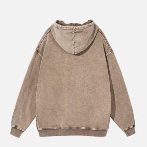 Concert Outfit Vintage Wash Distressed Solid Hoodie