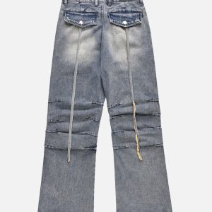 Concert Outfit Vintage Washed And Frayed Baggy Jeans