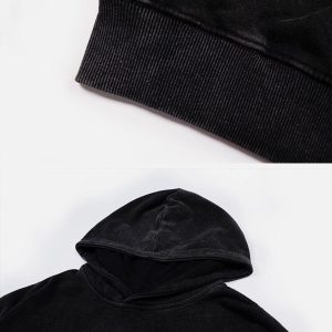 Concert Outfit Vintage Washed Dark Print Hoodie