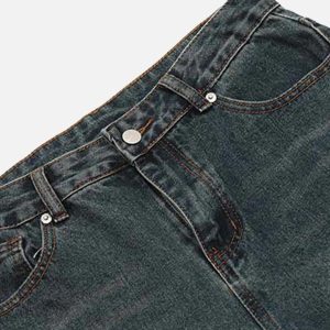 Concert Outfit Vintage Washed Deconstructed Jeans