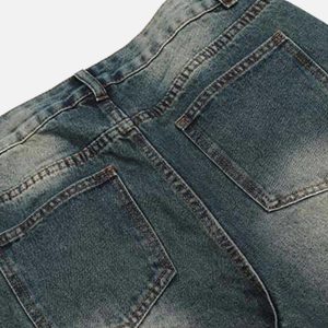 Concert Outfit Vintage Washed Deconstructed Jeans