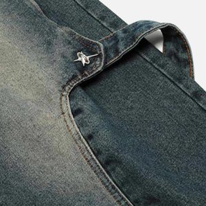 Concert Outfit Vintage Washed Deconstructed Jeans